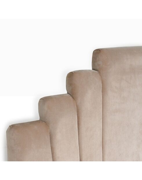 Arena Kopfteil aus taupefarbenem Samt, 140 x 10 x 120 cm