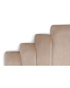 Arena Kopfteil aus taupefarbenem Samt, 140 x 10 x 120 cm