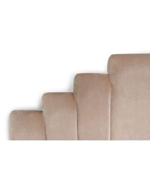 Arena Kopfteil aus taupefarbenem Samt, 140 x 10 x 120 cm