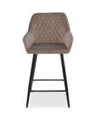 2 veronika taupe fluwelen barstoelen - 53x54x105 cm