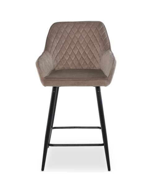 2 veronika taupe fluwelen barstoelen - 53x54x105 cm