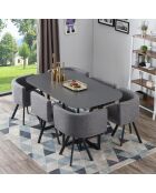 Set tavolo e 6 sedie Oslo XL grigio - 150x90x75 cm