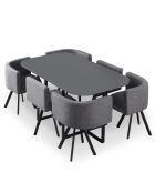 Set tavolo e 6 sedie Oslo XL grigio - 150x90x75 cm