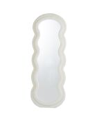 Andromak dekorativer Standspiegel aus Samt, cremefarbener Samt, gewellt, 70 x 5 x 170 cm