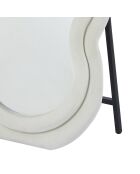 Andromak dekorativer Standspiegel aus Samt, cremefarbener Samt, gewellt, 70 x 5 x 170 cm