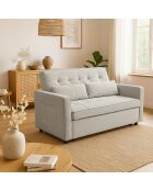 Komaria 2-Sitzer-Schlafsofa aus Kord, 133 x 94 x 87 cm, helltaupe