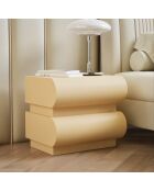 Comodino con 2 cassetti arrotondati mezade beige - 45x35x40 cm