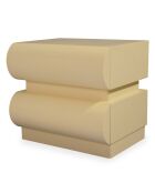 Comodino con 2 cassetti arrotondati mezade beige - 45x35x40 cm
