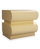 Comodino con 2 cassetti arrotondati mezade beige - 45x35x40 cm
