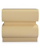 Comodino con 2 cassetti arrotondati mezade beige - 45x35x40 cm