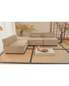 Beiges modulares Cordsofa Benoit - 258x172x68 cm