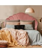 Tête de lit Mermaid velours rose - 180x10x120 cm