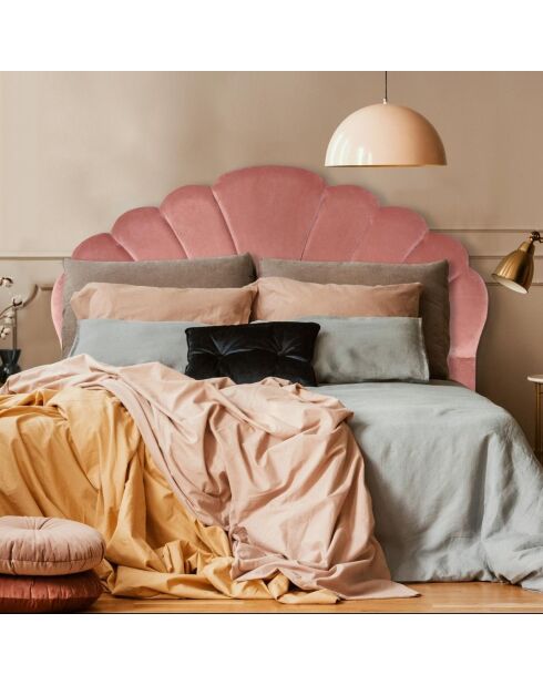 Tête de lit Mermaid velours rose - 180x10x120 cm