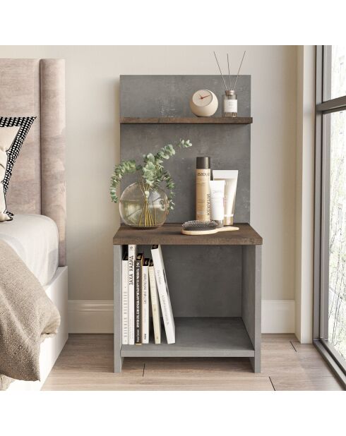 Comodino Wasat bronzo e antracite - 44,5x39,8x90 cm