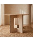 Roselia rechteckiger Esstisch mit beigefarbenem Travertin-Effekt - 180x90x76 cm