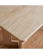 Roselia rechteckiger Esstisch mit beigefarbenem Travertin-Effekt - 180x90x76 cm