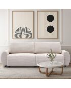 Beige Traviata corduroy 3-zitsslaapbank - 251x90x86 cm