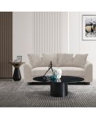 Modernes 3-Sitzer-Sofa aus beigem Mozart-Kord - 182x88x80 cm