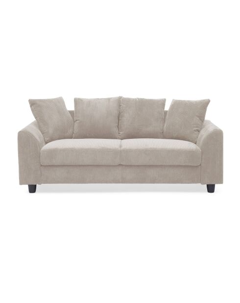 Modernes 3-Sitzer-Sofa aus beigem Mozart-Kord - 182x88x80 cm