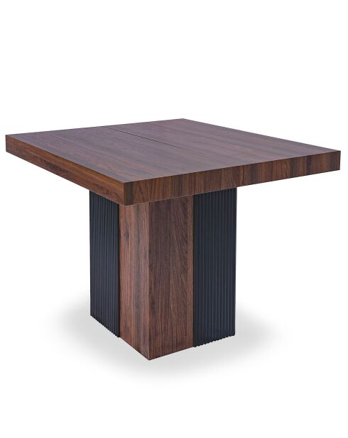 Virzon Ausziehbarer rechteckiger Tisch aus Haselnussholz und schwarzen Rillen - 100x90x76 cm