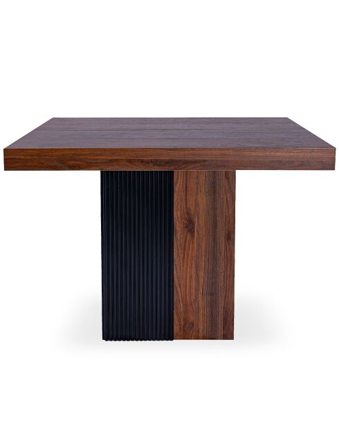 Virzon Ausziehbarer rechteckiger Tisch aus Haselnussholz und schwarzen Rillen - 100x90x76 cm