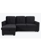 Divano angolare convertibile moderno in velluto delacroix nero - 230x159x94 cm