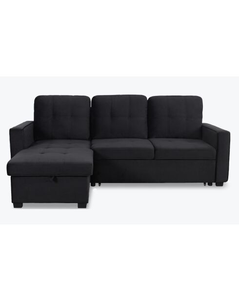 Divano angolare convertibile moderno in velluto delacroix nero - 230x159x94 cm