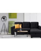 Divano angolare convertibile moderno in velluto delacroix nero - 230x159x94 cm