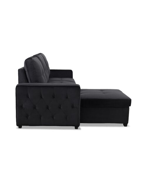 Divano angolare convertibile moderno in velluto delacroix nero - 230x159x94 cm