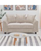 Modernes 2-Sitzer-Sofa aus beigem Mozart-Kord - 152x88x80 cm
