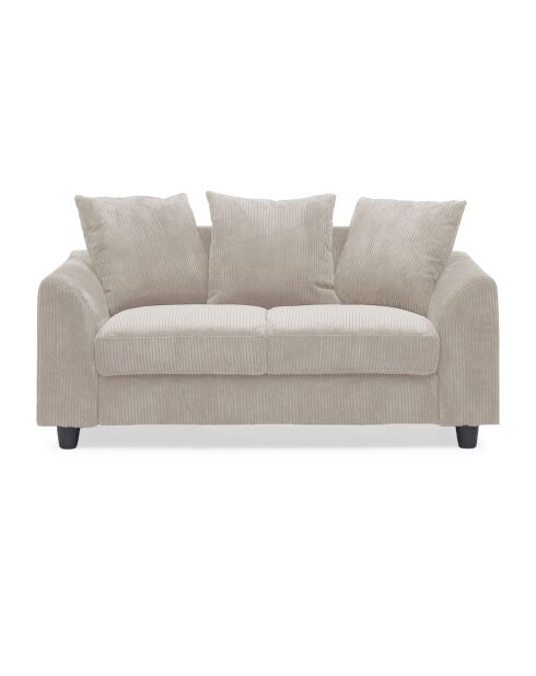 Modernes 2-Sitzer-Sofa aus beigem Mozart-Kord - 152x88x80 cm