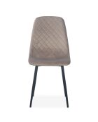 4 gesteppte Stühle Norway Velvet mit taupeschwarzen Beinen — 43x54x88 cm