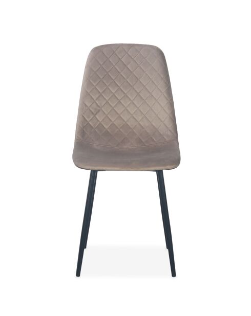 4 gesteppte Stühle Norway Velvet mit taupeschwarzen Beinen — 43x54x88 cm