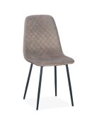 4 gesteppte Stühle Norway Velvet mit taupeschwarzen Beinen — 43x54x88 cm