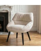 Moderne en comfortabele beige Patrick fluwelen fauteuil - 71x73x74 cm