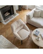 Moderne en comfortabele beige Patrick fluwelen fauteuil - 71x73x74 cm