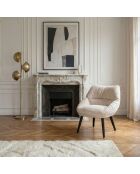 Moderne en comfortabele beige Patrick fluwelen fauteuil - 71x73x74 cm