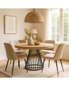 Tavolo rotondo allungabile grivery rovere chiaro gambe nere - 110x110-160-210-260x78cm