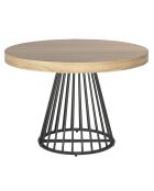 Tavolo rotondo allungabile grivery rovere chiaro gambe nere - 110x110-160-210-260x78cm