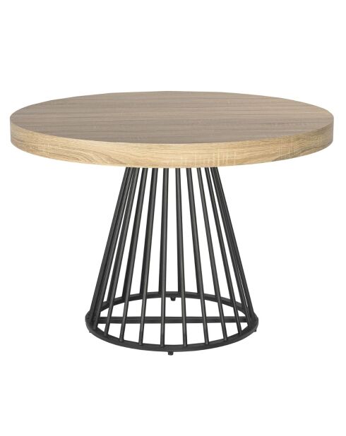 Tavolo rotondo allungabile grivery rovere chiaro gambe nere - 110x110-160-210-260x78cm