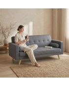Skandinavisches Click-Clac Schlafsofa aus dunkelgrauem Slow-Stoff - 186x75x89 cm