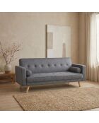 Skandinavisches Click-Clac Schlafsofa aus dunkelgrauem Slow-Stoff - 186x75x89 cm
