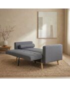 Skandinavisches Click-Clac Schlafsofa aus dunkelgrauem Slow-Stoff - 186x75x89 cm
