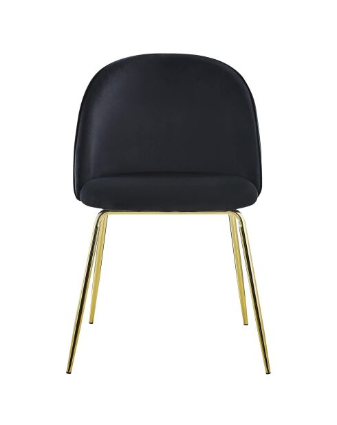 2 zwarte fluwelen spectra stoelen - 50,5x55,5x79 cm