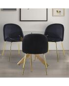 2 Stühle Spectra aus schwarzem Samt, 50,5 x 55,5 x 79 cm