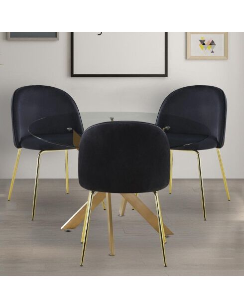 2 zwarte fluwelen spectra stoelen - 50,5x55,5x79 cm