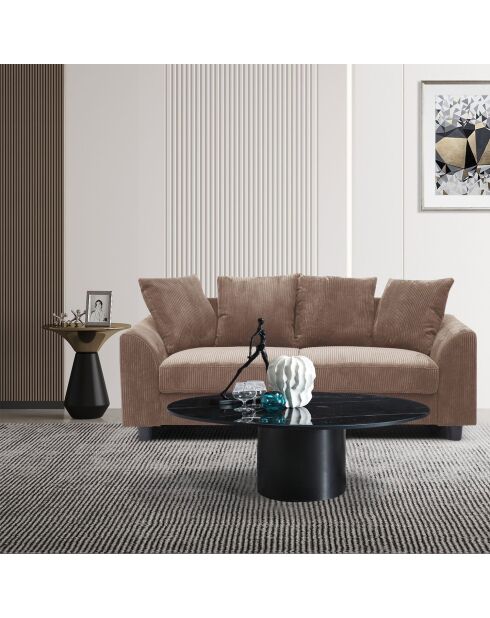 Eigentijdse bruine Mozart corduroy 3-zitsbank - 182x88x80 cm