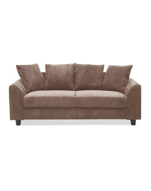 Eigentijdse bruine Mozart corduroy 3-zitsbank - 182x88x80 cm