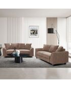 Eigentijdse bruine Mozart corduroy 3-zitsbank - 182x88x80 cm