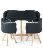 Set tavolo Oslo e 4 sedie scandinave nere - 90x90x75 cm